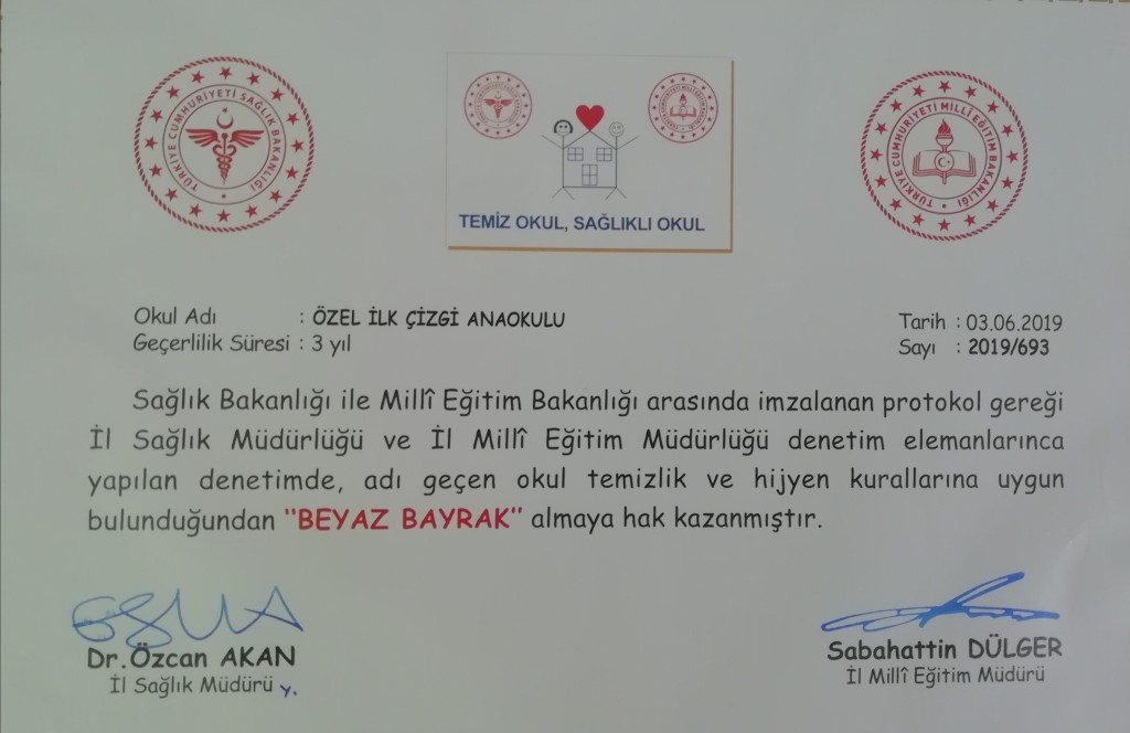 BEYAZ BAYRAK ÖDÜLÜMÜZÜ ALDIK